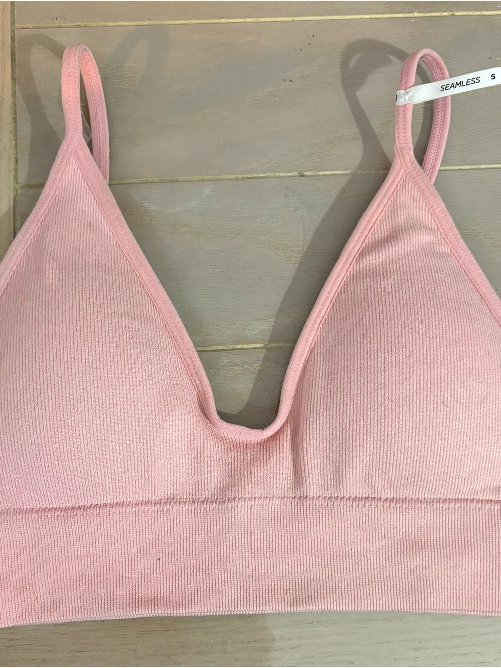 Aeropostale Buttery Soft Light Pink Ribbed Seamless Bralette. S